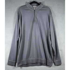 PETER MILLAR‎ CROWN COMFORT INTERLOCK QUARTER-ZIP ME0K40, Iron Gray, Size XXL